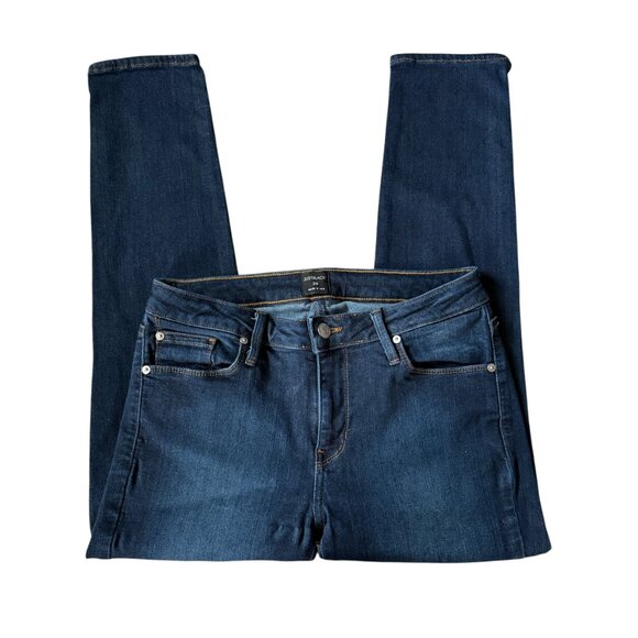 Just Black dark wash button zip five pocket stretchy skinny blue jeans 29/8 - Picture 7 of 11